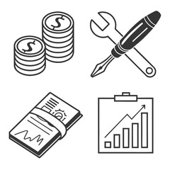 Business illustrations vector graphics set