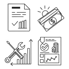 Business improvement line icons