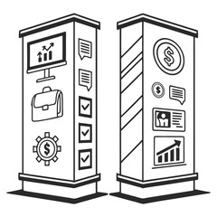 Business information kiosk illustration