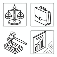 Business law icons illustration