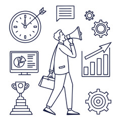 Business leader announces success strategy