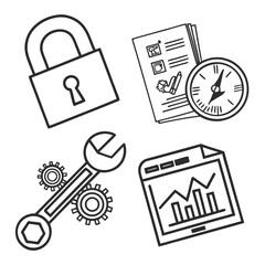 Business line art illustrations