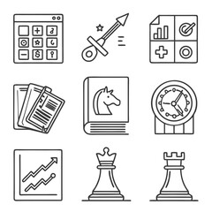 Business line icons set