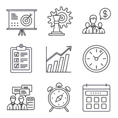 Business line icons set