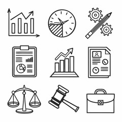 Business line icons set