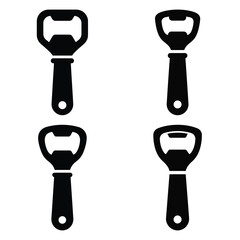 bottle opener  vector icons set isolated on white background