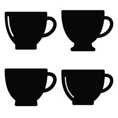 cup  vector icons set isolated on white background