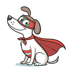 Cartoon Dog Wearing Silly Superhero Costume Illustration