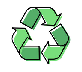 Obraz premium Recycling Symbol Icon – Green Loop for Sustainability, Waste Reduction, and Environmental Awareness