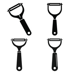 peeler  vector icons set isolated on white background