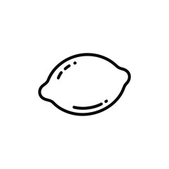 Simple outline drawing of a fresh lemon fruit