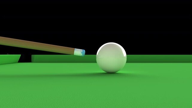 3d rendered animation of billiard balls shooting