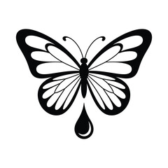 Black and white butterfly with a dripping tear