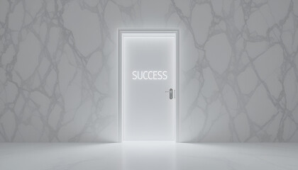 Unlock your potential with a glowing doorway to success and achievement, start your journey now, be successful and make your dreams a reality today