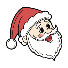 Cartoon Style Santa Claus Face Illustration