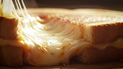 Close Up of a Delicious Grilled Cheese Sandwich Being Pulled Apart. - Powered by Adobe