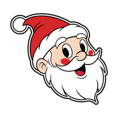 Cartoon Style Santa Claus Face Illustration