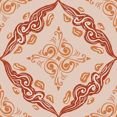 Autum Winter Pattern Background Illustration For Cover, Banner, Notes. Fall Winter Aesthetic Background.  Plant And Flower Pattern Background.