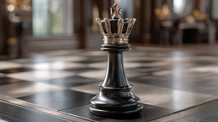 Chess pieces arranged strategically on a board with stock market graphs in the background highlighting market trends and movements