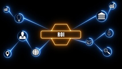 Employee Roi help to get the best human resources. Business concept. neon animation 