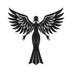 Fototapeta premium Angel Wings Icon Spiritual Silhouette Design