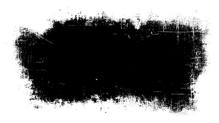Abstract Black Paint Brush Stroke on White Isolated Horizontal Background. Horizontal text box. Dirty Texture Banner. Vector design.