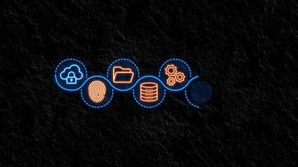 Abstract glowing healthcare, A secure cloud with lock and data icon animation on the transparent background. protected patient records, privacy controls, and HIPAA ready medical cloud security concept - Powered by Adobe