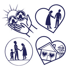 Family illustrations social connection graphics