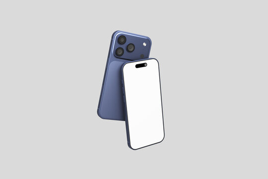 Smartphone Mockup with Blank Screen on White Background