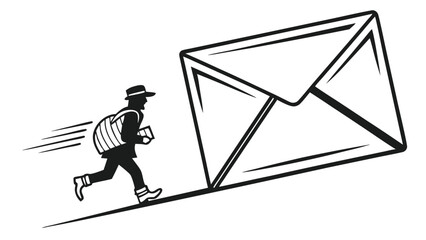 Fast delivery courier illustration