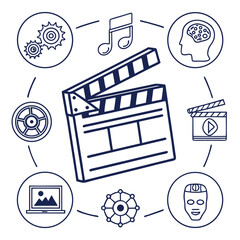 Film clapperboard graphic design