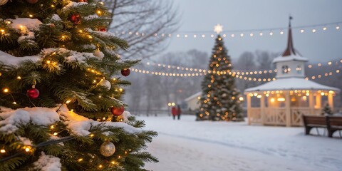 christmas tree and decorations
