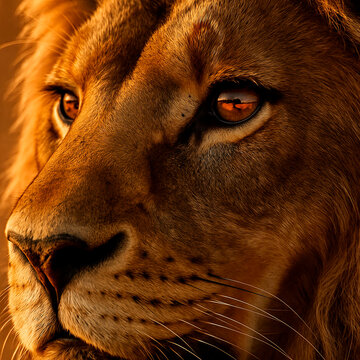 The lion's gaze