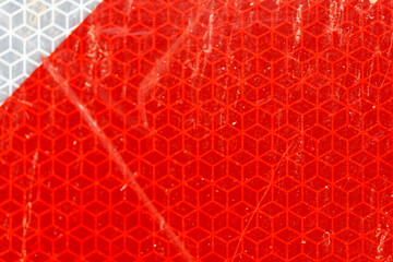 Red Geometric Pattern Reflective Surface