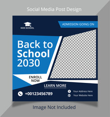 Modern School Admission Instagram Post Design for Education, Eye-Catching School Admission Design for Facebook & Instagram