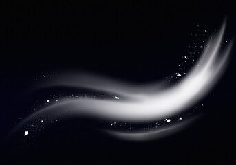 Winter Wind Swirls Waves Snow  on transparent background