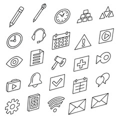 Collection of simple outline icons