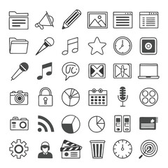 Collection of simple technology icons