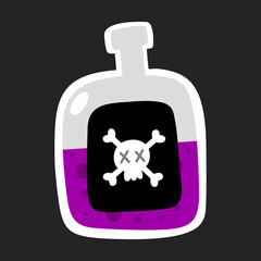 Cartoon Vector Poison Potion Bottle Illustration
