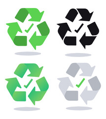 Fototapeta premium Recycling Symbol Icon Set – Approved Eco-Friendly Indicators for Sustainability and Waste Management
