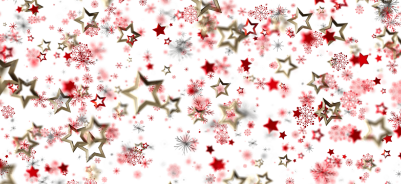 Festive winter background with red and gold stars and snowflakes. Perfect for Christmas, New Year, and holiday designs.