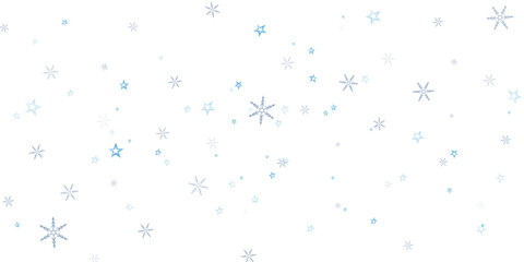Elegant winter background with snowflakes, snowfall and stars. Vector