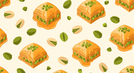 Sweet Pistachio Pastry Dessert Pattern