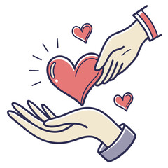 Hands giving heart symbol illustration