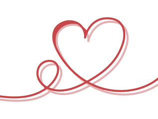Flowing Heart Line Icon – Symbol of Love, Affection, and Romantic Connection