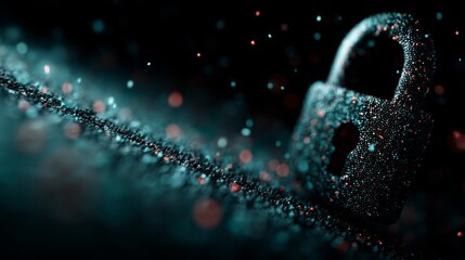 A close-up view of a padlock surrounded by a dreamy blurred background of colorful droplets