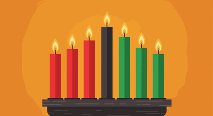 Kwanzaa Celebration Seven Candles Flame Unity Holiday Joy