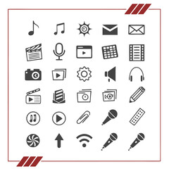 Media and technology icons collection