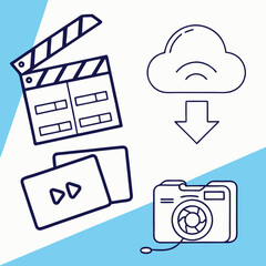 Media production and distribution icons