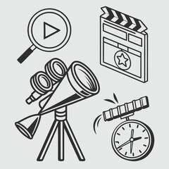 Media production and research tools illustrations